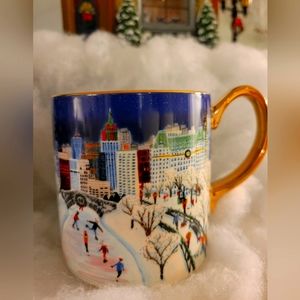 Anthropologie Christmas time Holiday in the city mug New York